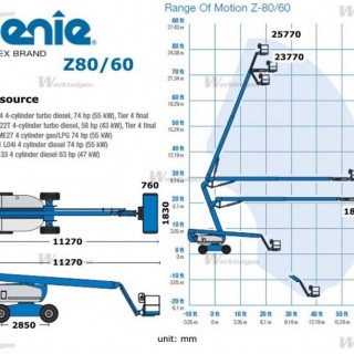 Аренда коленчатого подъемника Genie Z80/60